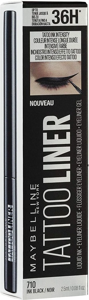Maybelline New York Tattoo Studio Tattoo Liner - Liquid Ink - 710 Inked Black – Zwart - Ultra Langhoudende Liquid Eyeliner 7 Maybelline New York Tattoo Studio Tattoo Liner - Liquid Ink - 710 Inked Black – Zwart - Ultra Langhoudende Liquid Eyeliner – Image 5
