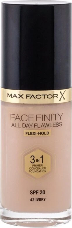 Max Factor Facefinity All Day Flawless 3-In-1 Vegan Foundation 042 Ivory -Maquillage Cosmetics 380x1200