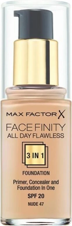 Max Factor Facefinity All Day Flawless 3-in-1 Liquid Foundation - 047 Nude -Maquillage Cosmetics 386x1200 1