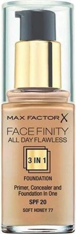 Max Factor Facefinity All Day Flawless 3-in-1 Liquid Foundation - 077 Soft Honey -Maquillage Cosmetics 391x1200 3