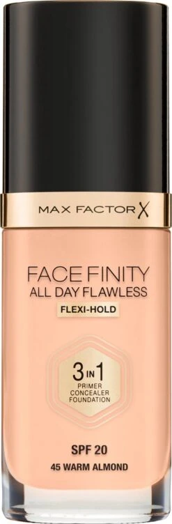 Max Factor Facefinity All Day Flawless 3-in-1 Liquid Foundation - 045 Almond -Maquillage Cosmetics 394x1200 3