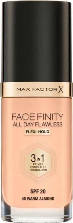 Max Factor Facefinity All Day Flawless 3-in-1 Liquid Foundation - 045 Almond -Maquillage Cosmetics 396x1200 1