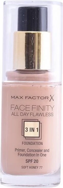 Max Factor Facefinity All Day Flawless 3-in-1 Liquid Foundation - 077 Soft Honey -Maquillage Cosmetics 401x1200 1