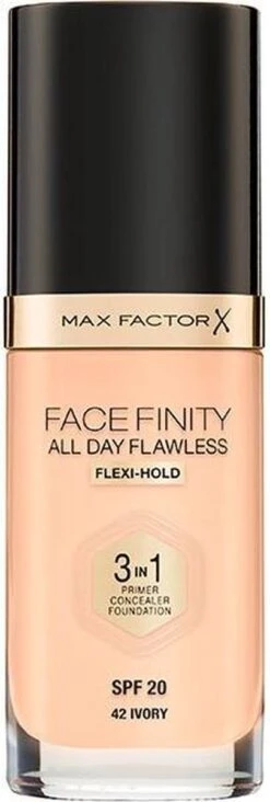 Max Factor Facefinity All Day Flawless 3-In-1 Vegan Foundation 042 Ivory -Maquillage Cosmetics 405x1200 4