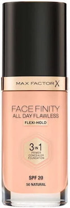 Max Factor Facefinity All Day Flawless 3-in-1 Liquid Foundation - 050 Natural -Maquillage Cosmetics 406x1200 1