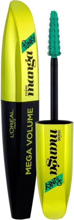 L'Oréal Mega Volume Miss Manga Punky Mascara - Green 12 L'Oréal Mega Volume Miss Manga Punky Mascara - Green -Maquillage Cosmetics 406x1200 13