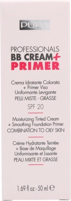 Pupa Milano BB Cream + Primer For Combination To Oily Skin - 001 Nude -Maquillage Cosmetics 425x1200 1