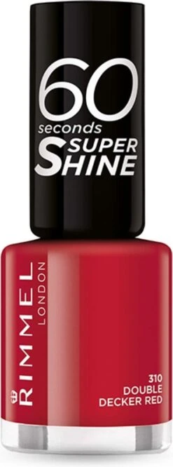 Rimmel London 60 Seconds Super Shine Nagellak - 310 Double Decker Red -Maquillage Cosmetics 445x1200 9