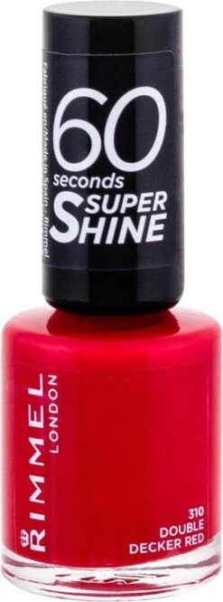 Rimmel London 60 Seconds Super Shine Nagellak - 310 Double Decker Red -Maquillage Cosmetics 446x1200 13