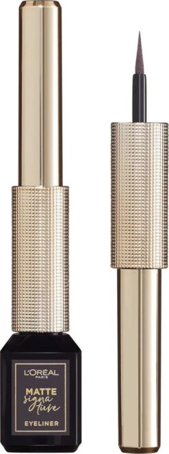 L'Oréal Paris Matte Signature Eyeliner Van Superliner – Matte Liquid Eyeliner – Waterproof - 06 Greige Signature – Grijs -Maquillage Cosmetics 447x1200 9
