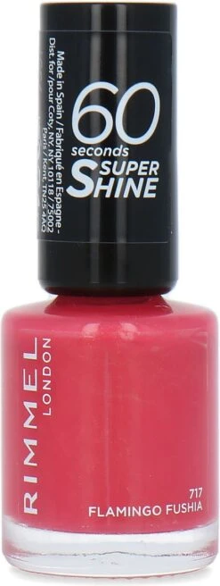 Rimmel London 60 Seconds Super Shine Nagellak - 717 Flamingo Fuchsia -Maquillage Cosmetics 452x1200 10