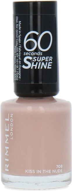 Rimmel London Rimmel 60 Seconds Super Shine Nagellak - 708 Kiss In The Nude -Maquillage Cosmetics 455x1200 9