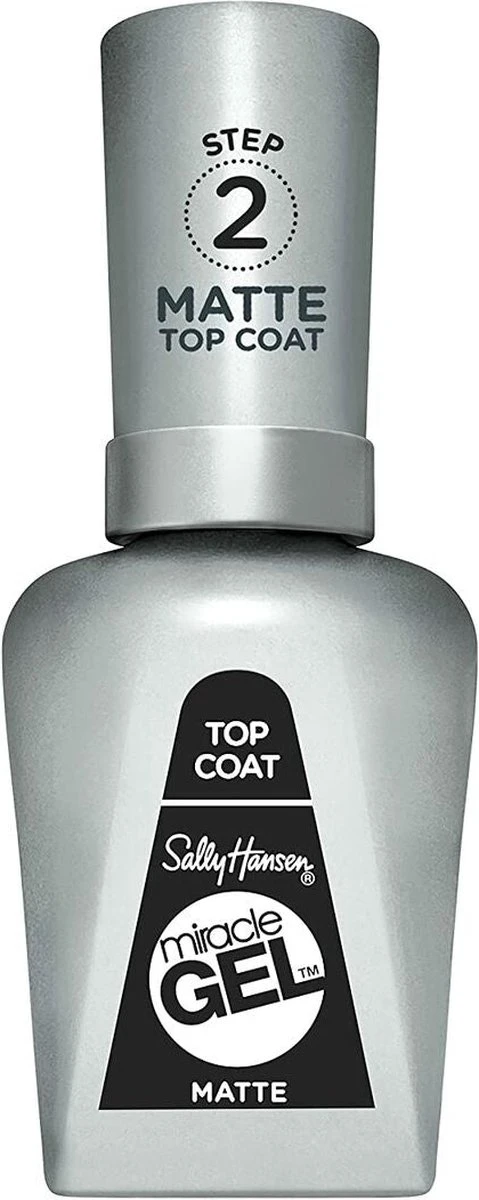Sally Hansen Miracle Gel Nagellak Top Coat - 102 Matte Transparant 8 Sally Hansen Miracle Gel Nagellak Top Coat - 102 Matte Transparant – Image 6