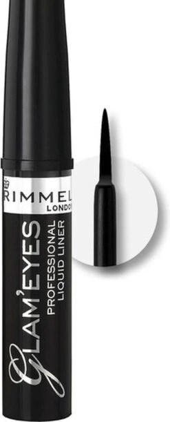 Rimmel London Glam'Eyes Professional Liquid Eyeliner - 001 Black Glamour -Maquillage Cosmetics 485x1200 3