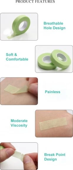 Lashes & More - Wimpertape - Wit - Wimperextensions - Wimper Tape - Beautytape - Medische Tape - Wimper Tool - Hyperallergeen - Huidvriendelijk – Tape – Non Wooven Tape -Maquillage Cosmetics 517x1200 6