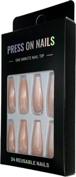Merkloos Press On Nails - Nep Nagels - Roze - Coffin - Manicure - Plak Nagels - Kunstnagels Nailart - Zelfklevend -Maquillage Cosmetics 519x1200 9