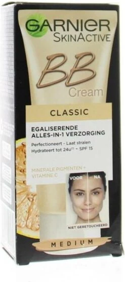 Garnier SkinActive BB Cream Classic Medium 5-in-1 Verzorging - 50 Ml -Maquillage Cosmetics 533x1200