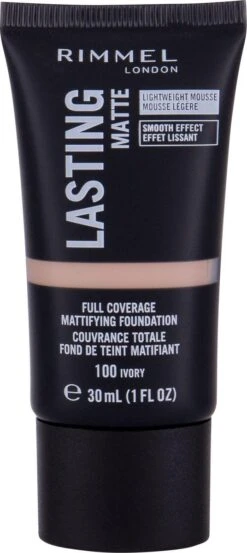 Rimmel London Lasting Matte Foundation - 100 Ivory -Maquillage Cosmetics 536x1200