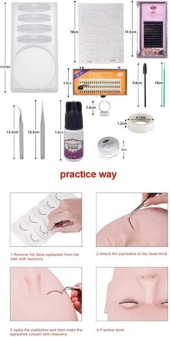 Lashes & More | Wimperextensions Starters Pakket | Oefenset Voor Beginnend Wimperstylist | Lash Kit | Oefen Wimper Set -Maquillage Cosmetics 606x1200 3