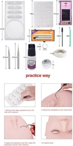 Lashes & More | Wimperextensions Starters Pakket + Luxe Nano Mister | Oefenset Voor Beginnend Wimperstylist | Lash Kit | Oefen Wimper Set -Maquillage Cosmetics 606x1200 4