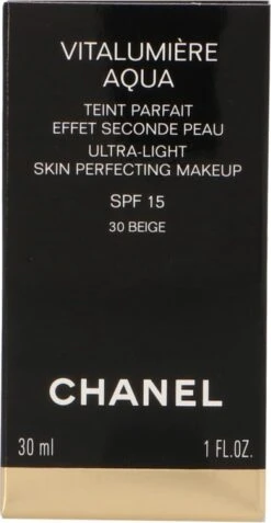 Chanel Vitalumiere Aqua Foundation - 30 Beige - SPF15 - 30 Ml -Maquillage Cosmetics 622x1200 1