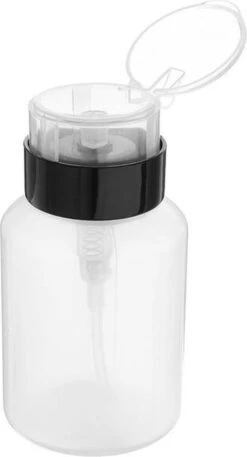 Merkloos Pompdispenser (mendapomp) - 210 Ml - Zwart - Ideaal Voor Vloeistof Binnen De Pedicure / Manicure / Nagelspecialiste /schoonheidssalon