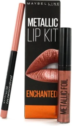 Maybelline Metallic Lipkit Enchanted - Lip Foil 110 Calypso & Lipliner 10 Nude Whisper