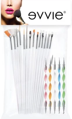 Evvie 20 Delige Nail Art Set - 15 Nailart Penselen En 5 Dotting Tools - Wit 14 Evvie 20 Delige Nail Art Set - 15 Nailart Penselen En 5 Dotting Tools - Wit -Maquillage Cosmetics 729x1200 3