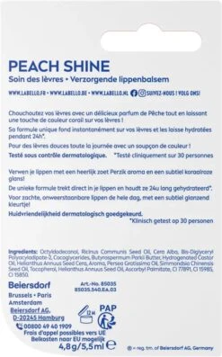 Labello Fruity Shine Peach Lippenbalsem - 5.5ml 9 Labello Fruity Shine Peach Lippenbalsem - 5.5ml -Maquillage Cosmetics 747x1200 1
