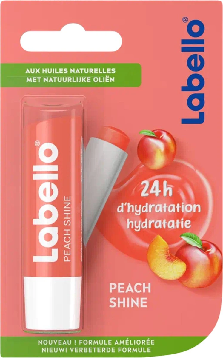 Labello Fruity Shine Peach Lippenbalsem - 5.5ml 3 Labello Fruity Shine Peach Lippenbalsem - 5.5ml