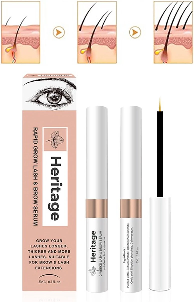 Heritage Wimperserum Rapid Grow Geschikt Voor Wimperextensions Olievrije. Naturel Ingrediënten - Oil Free Lash Serum Suitable For Lash Extensions Wearer 4 Heritage Wimperserum Rapid Grow Geschikt Voor Wimperextensions Olievrije. Naturel Ingrediënten - Oil Free Lash Serum Suitable For Lash Extensions Wearer – Image 2