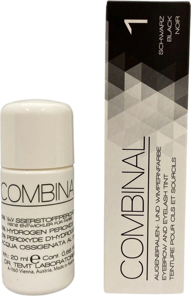 Combinal Wenkbrauw En Wimperverf - Zwart + Combinal Waterstofperoxide 5% - Wimpers - Wenkbrauwen - Wenkbrauwverf - Combideal 4 Combinal Wenkbrauw En Wimperverf - Zwart + Combinal Waterstofperoxide 5% - Wimpers - Wenkbrauwen - Wenkbrauwverf - Combideal – Image 2