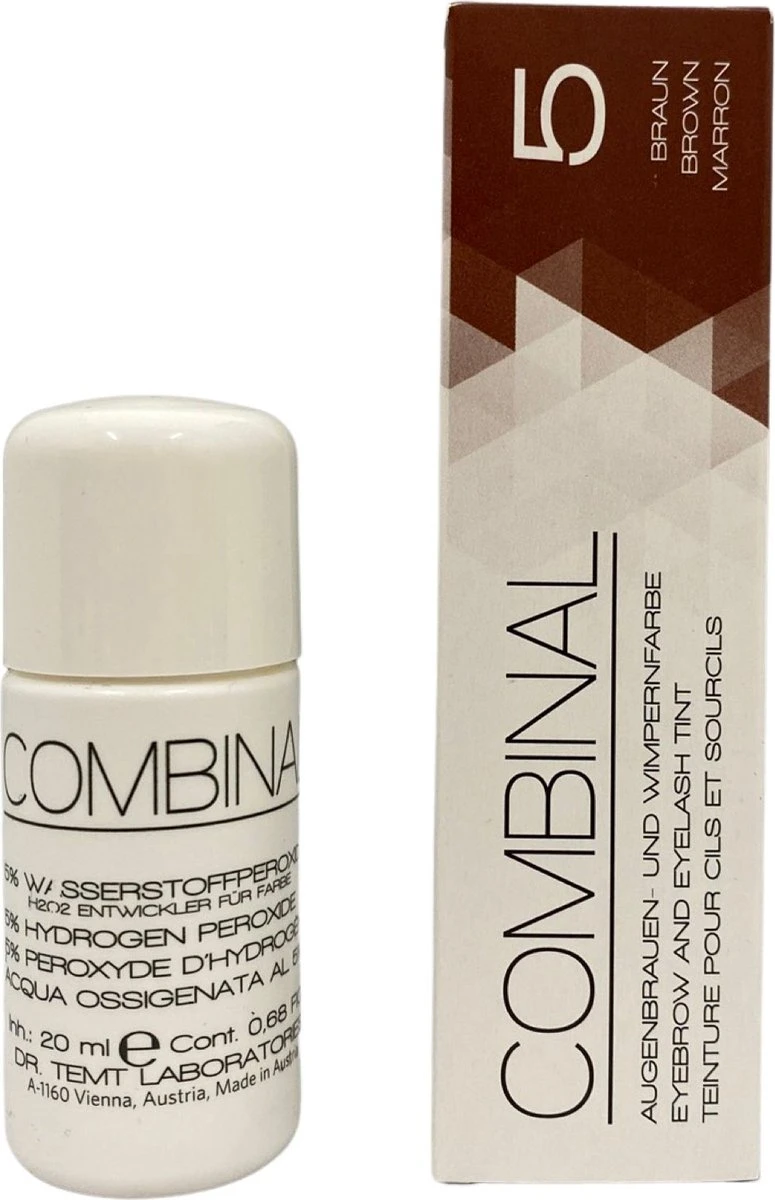 Combinal Wenkbrauw En Wimperverf - Bruin + Combinal Waterstofperoxide 5% - Wimpers - Wenkbrauwen - Wenkbrauwverf - Combideal 4 Combinal Wenkbrauw En Wimperverf - Bruin + Combinal Waterstofperoxide 5% - Wimpers - Wenkbrauwen - Wenkbrauwverf - Combideal – Image 2