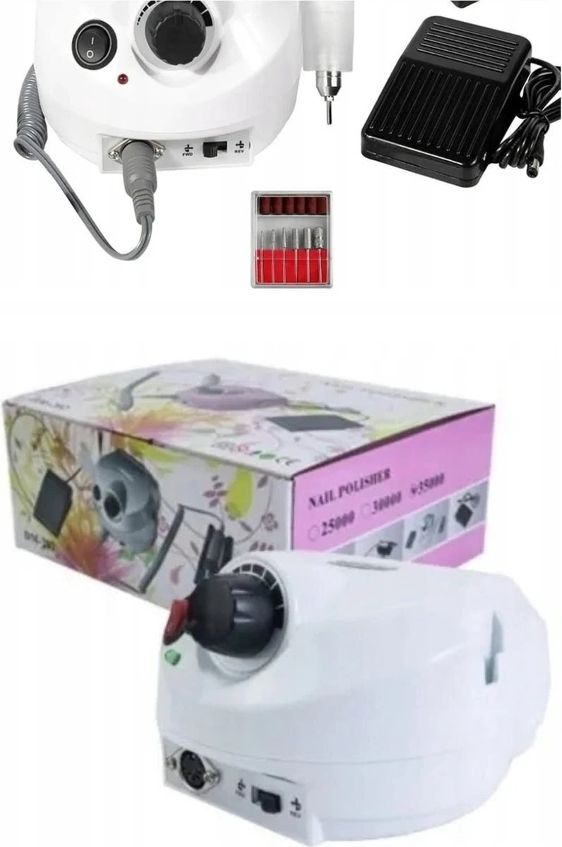 Merkloos Nagelfrees - Elektrische Nagelvijl - Wit - Inclusief Bitjes - 30.000 Rpm - Snelheidsregeling - Draairichting Tweezijdig - Hand En Voetpedaal - Nagelfreesmachine - Manicure En Pedicure - Complete Set - Nagelfrees Machine 4 Merkloos Nagelfrees - Elektrische Nagelvijl - Wit - Inclusief Bitjes - 30.000 Rpm - Snelheidsregeling - Draairichting Tweezijdig - Hand En Voetpedaal - Nagelfreesmachine - Manicure En Pedicure - Complete Set - Nagelfrees Machine – Image 2