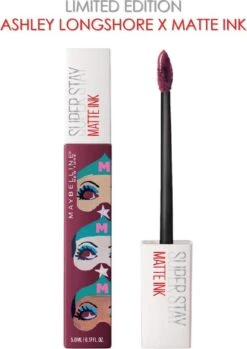 Maybelline Superstay Langhoudende Lippenstift - Matte Ink X Ashley Longshore - 40 Believer - Paars - Limited Edition -Maquillage Cosmetics 849x1200 2