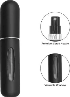 Merkloos Hervulbaar Parfumflesje - Zwart - 5ML - Verstuiver - Navulbaar -Maquillage Cosmetics 869x1200 7