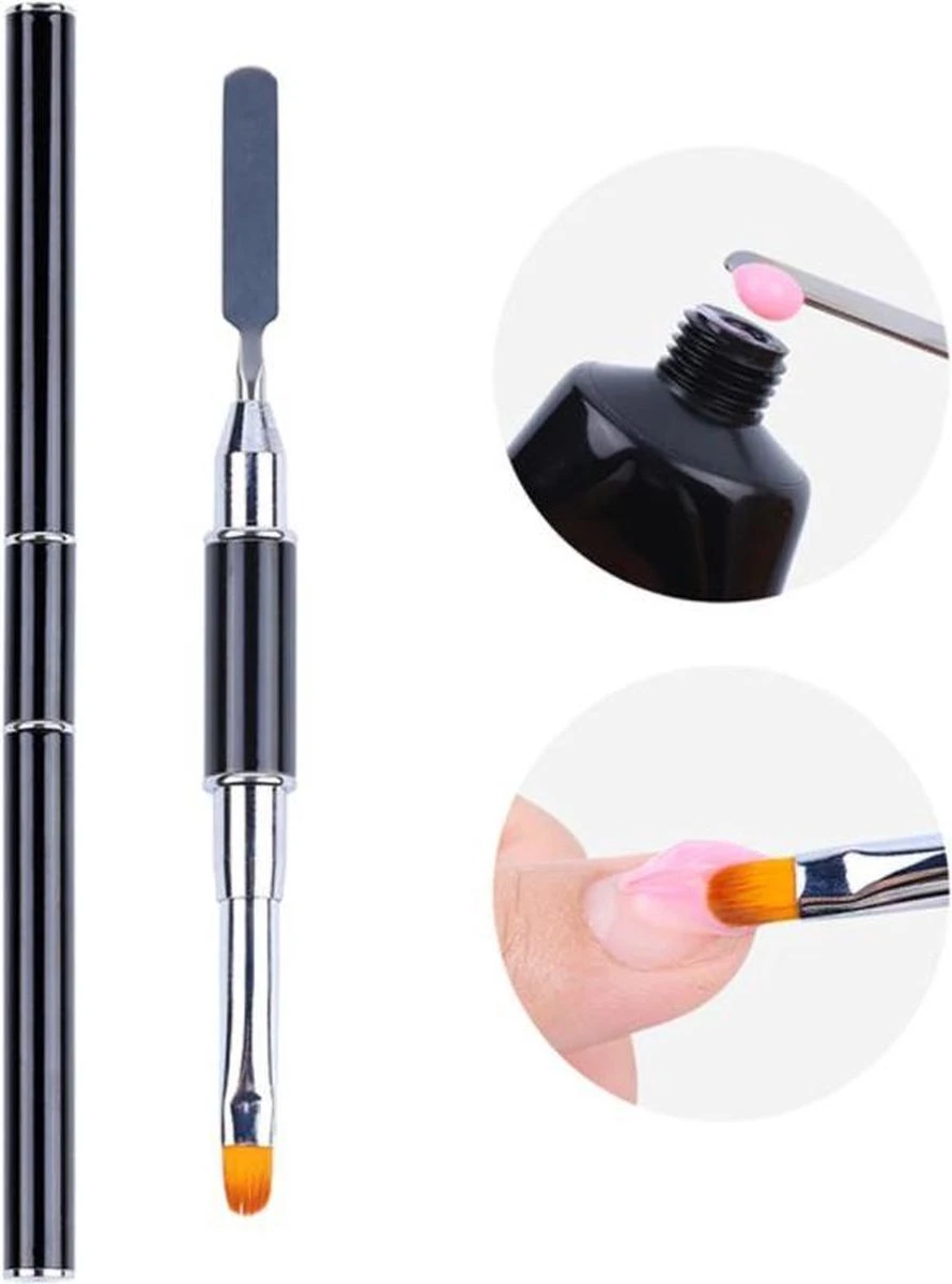 Nagel Polygel Tool - Gel Penseel - Nail Poly Gel Tool - 2 In 1 Kwast Met Spatel 14 Nagel Polygel Tool - Gel Penseel - Nail Poly Gel Tool - 2 In 1 Kwast Met Spatel – Image 12