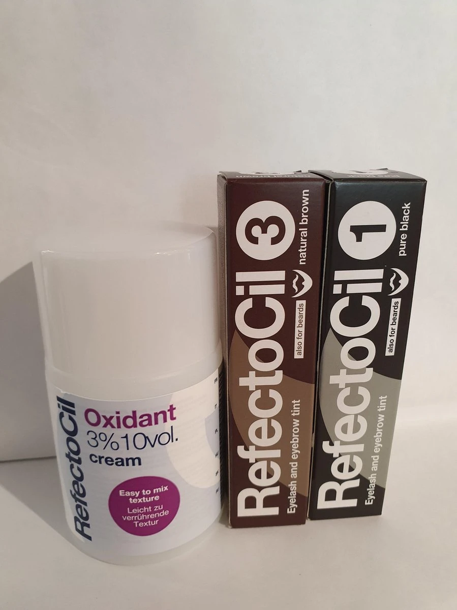 RefectoCil 2 Stuks Nr.1 Zwart + Nr.3 Natuurbruin + 100ml Crème Oxidant 3 RefectoCil 2 Stuks Nr.1 Zwart + Nr.3 Natuurbruin + 100ml Crème Oxidant