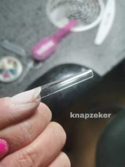 Merkloos Gel Flex 250 Nageltips Met Lijm - Transparant XXL Long Coffin Half Cover C Nail Tips- French Nail Art Acryl Nagels & Gelnagels -Hoge Kwaliteit -Maquillage Cosmetics 899x1200 31