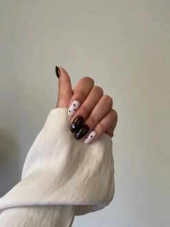 Nailsupplier 'Hot Chocolate' | WINTERCOLLECTIE | Bruine Nepnagels Met Hartjes Print | Plaknagels | Kunstnagels Met Lijm | Press On Nails -Maquillage Cosmetics 899x1200 40