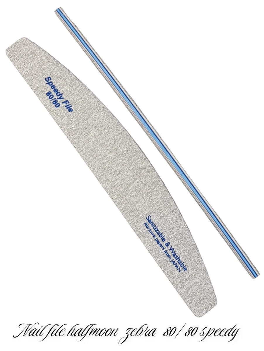 NAGELVIJL 5 STUKS - NAIL FILE - 80/80 - SPEEDY - ZEBRA - HALF MOON 3 NAGELVIJL 5 STUKS - NAIL FILE - 80/80 - SPEEDY - ZEBRA - HALF MOON