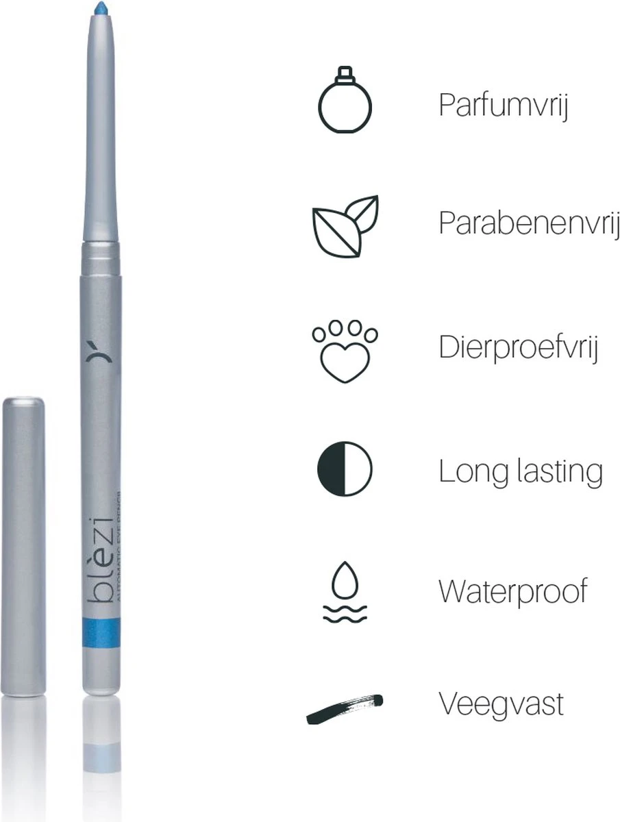 Blèzi® Automatic Eye Pencil 30 Brilliant Blue - Oogpotlood Waterproof - Blauw Felblauw 6 Blèzi® Automatic Eye Pencil 30 Brilliant Blue - Oogpotlood Waterproof - Blauw Felblauw – Image 4
