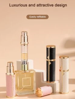 Hervulbare Parfumverstuiver-5ml-Mini Parfumverstuiver-Kleine Spuitfles Voor Parfum-Lege Parfumflesje Voor Op Reis Glasspray Draagbaar Parfumpakket Met Lederen Hoes - Mandarijn Groen -Maquillage Cosmetics 906x1200 10