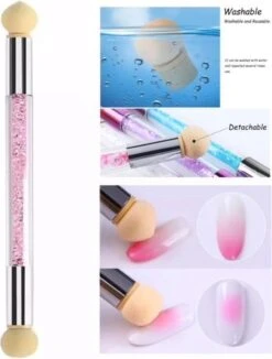 GUAPÀ - Nail Art Blooming Spons & Stempel Penseel Voor Het Maken Van Babyboom En Holografisch Effecten Op Je Nagels - Kleur Roze