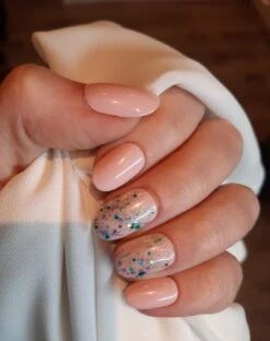 SD Press On Nails - B-Series - Plaknagels - Gelnagels - Handgemaakt - 20 Stuks - B37 - Nude Nagels Met Glitter - Nepnagels Met Lijm - Korter Rond - Accessoires - Nagelstudio - Gellak - Nageltips - Nagelset - Nagelstudio - Nagels Met Lijm - Nepnagels -Maquillage Cosmetics 949x1200 5