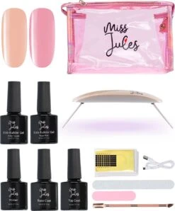 Miss Jules® BIAB Starter Pakket – Builder In A Bottle – BIAB Nagel Builder Gel – BIAB Nagellak Starterset - Inclusief UV/LED Lamp & Instructievideo (NL)
